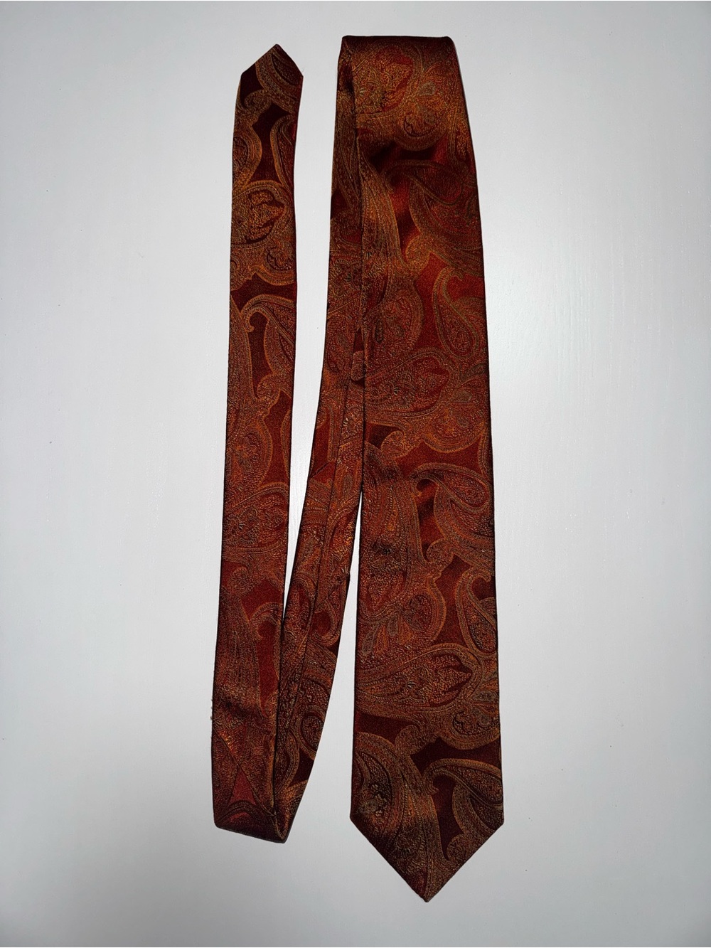 Hugo Boss Rust Brown Paisley Silk-Blend Tie